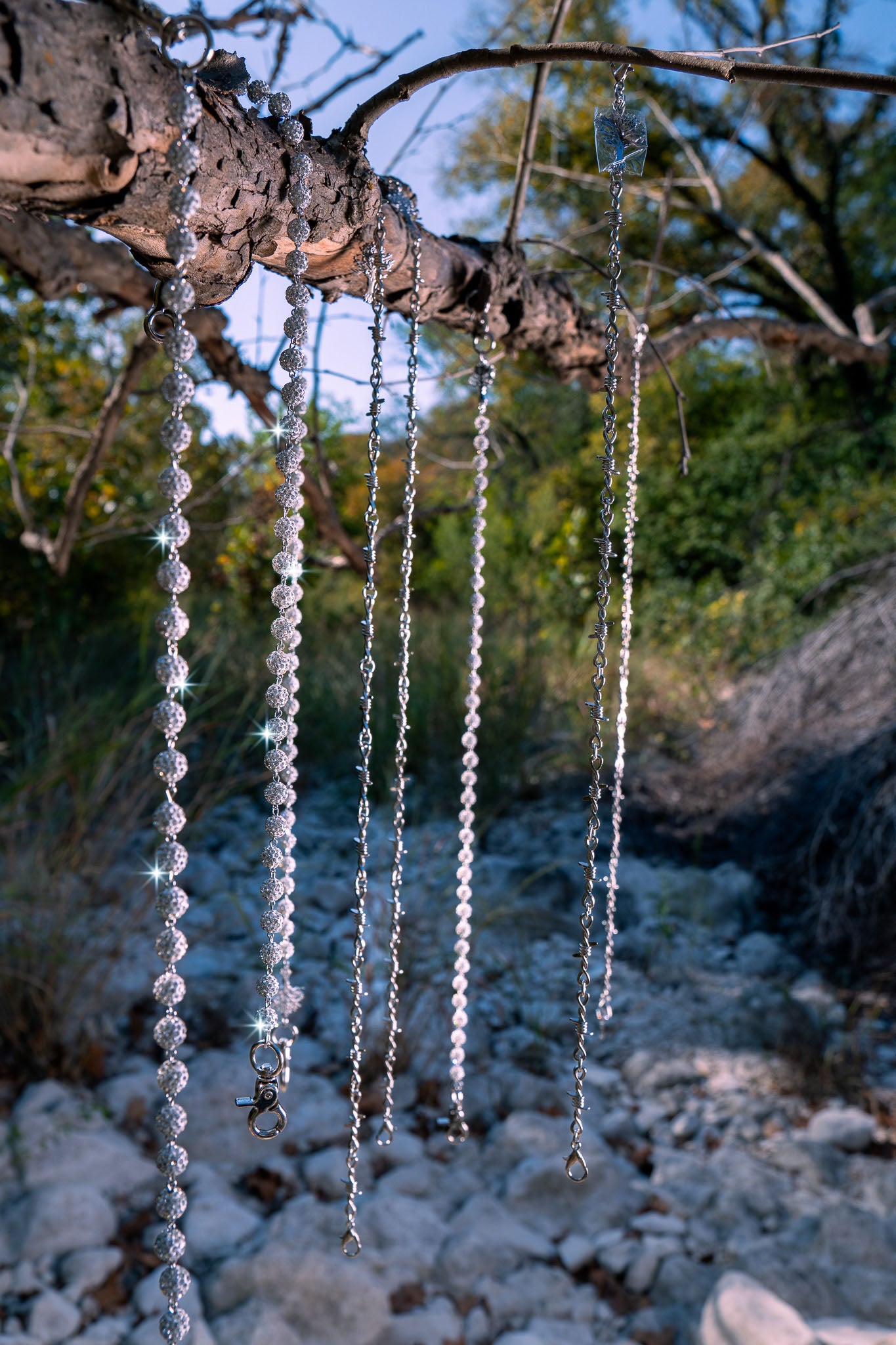 Thorn & Crystal Stone Wallet Chains