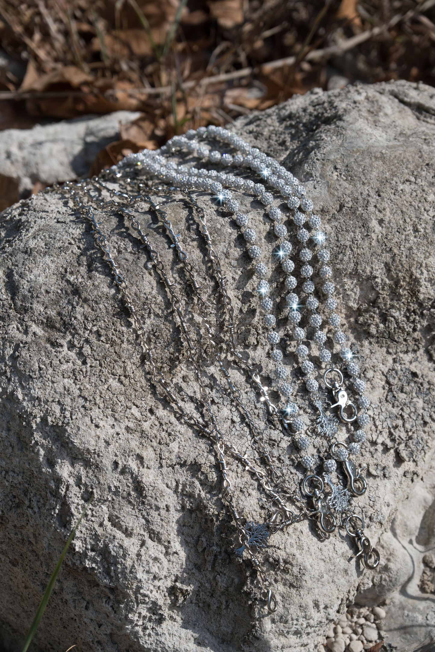 Thorn & Crystal Stone Wallet Chains
