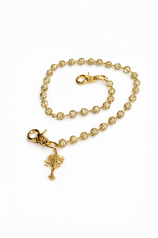 Gold Crystal stone wallet chain