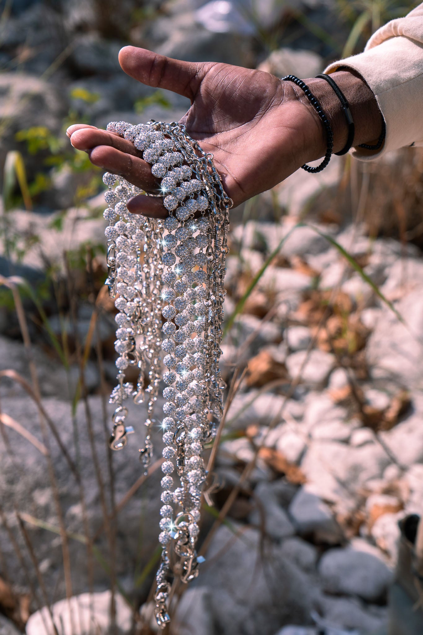 Thorn & Crystal Stone Wallet Chains