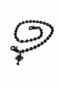 Black Crystal stone wallet chain